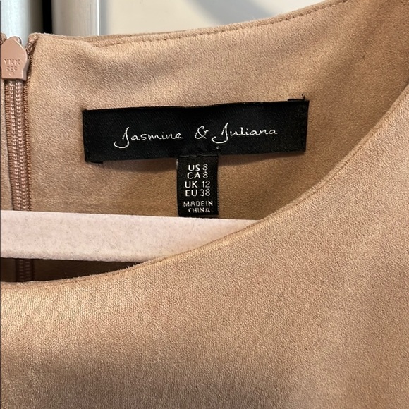 JASMINE & JULIANA NWOT Faux Suede Soft Pink Sleeveless Midi Dress, Size 8 - Picture 2 of 12